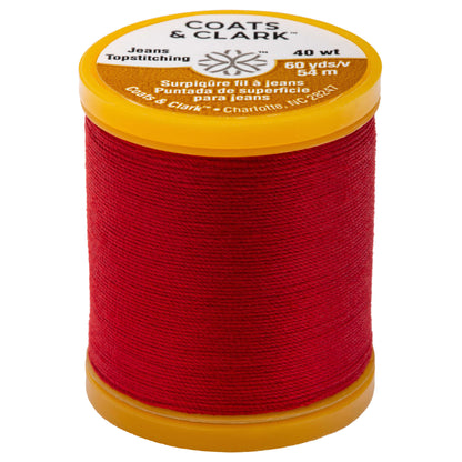 Coats & Clark Dual Duty Plus Jeans & Topstitching Thread (60 Yards) - Discontinued Shades Red