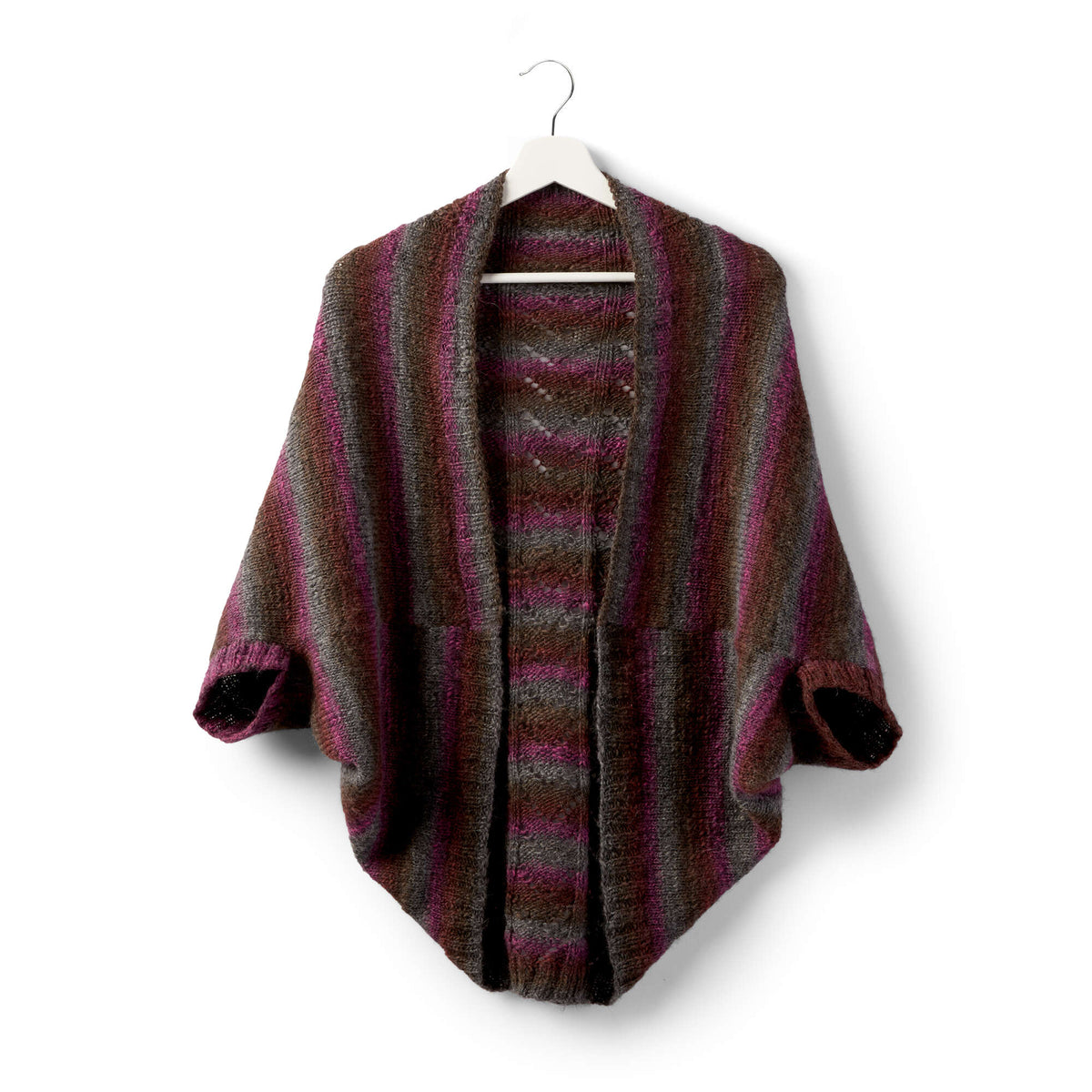 Knit Shawl made in Sugar Bush Motley yarn
