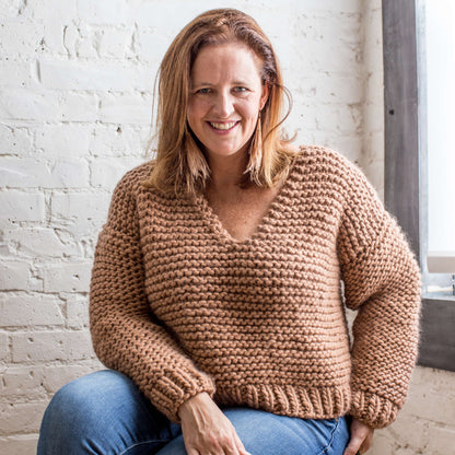 Sugar Bush Knit Copper Cropper Pullover Knit Sweater made in Sugar Bush Chill yarn
