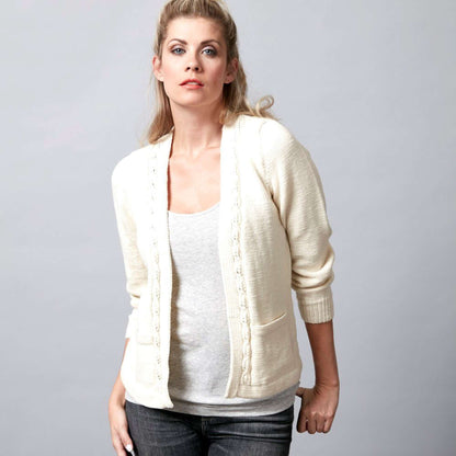 Sugar Bush Delicate Lace Knit Cardigan Knit Sweater made in Sugar Bush Itty-Bitty yarn