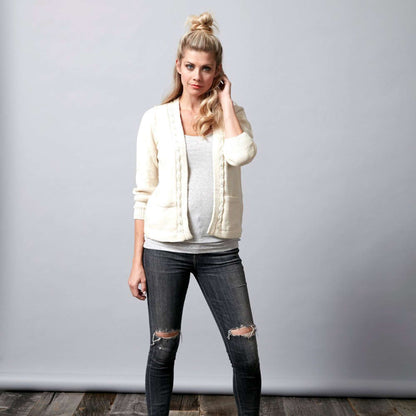 Sugar Bush Delicate Lace Knit Cardigan Knit Sweater made in Sugar Bush Itty-Bitty yarn