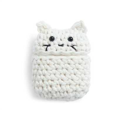 Lily Sugar'n Cream Kitty Cat Crochet Earbud Case Single Size