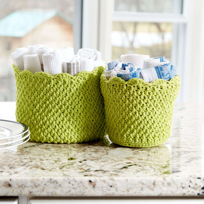 Lily Sugar'n Cream Scallop Edged Crochet Baskets Version 3