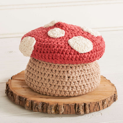 Lily Sugar'n Cream Crochet Lidded Toadstool Basket, Lily Sugar'n Cream Lidded Toadstool Basket Version 3