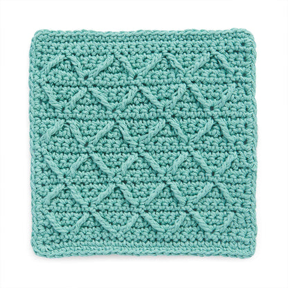 Lily Sugar'n Cream Crochet Diamond Lines Dishcloth Jade Mist