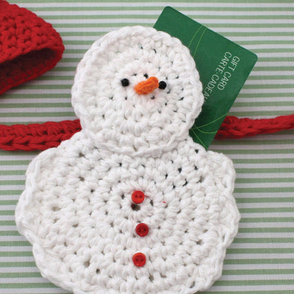 Lily Sugar'n Cream Snow Man Crochet Gift Card Cozy Single Size