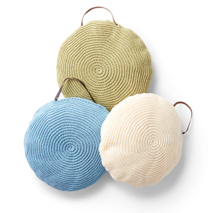 Lily Sugar'n Cream Spiral Crochet Pillow Light Blue