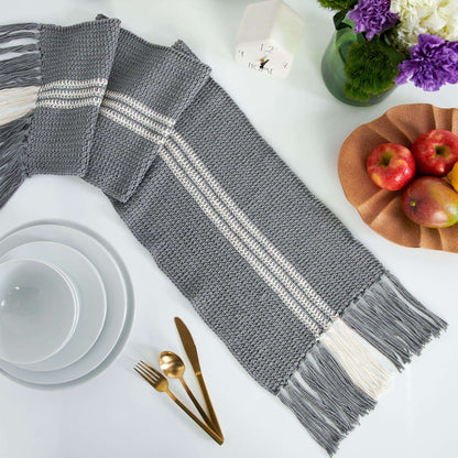 Lily Sugar'n Cream Tunisian Crochet Striped Table Runner Single Size