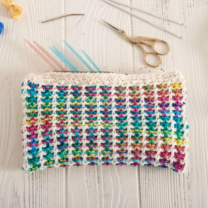 Lily Sugar'n Cream Tweed Stitch Knit Rectangular Case Knit Storage Case made in Lily Sugar'n Cream The Original yarn