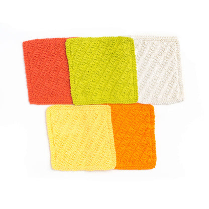 Lily Sugar'n Cream Diagonal Stitch Dishcloth Hot Orange