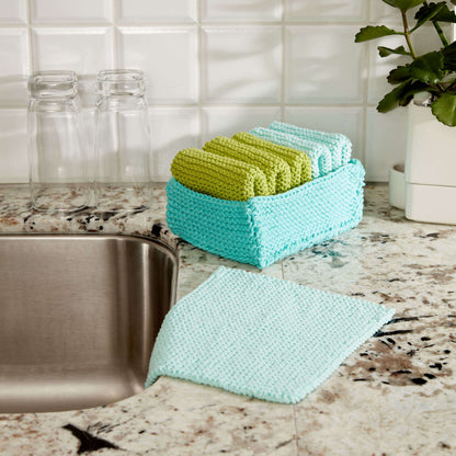 Lily Sugar'n Cream Tidy Up Knit Dishcloth and Basket Single Size
