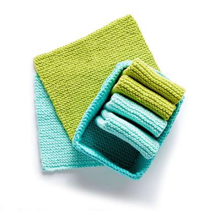 Lily Sugar'n Cream Tidy Up Knit Dishcloth and Basket Single Size